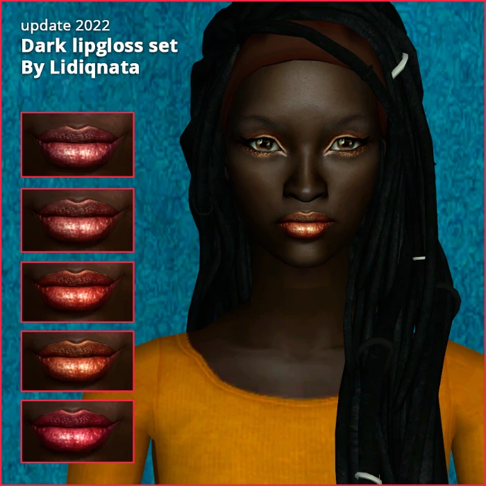 Dark lips by lidiqnata for sims 2